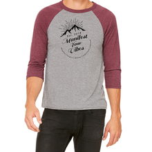 Unisex 'Retro Vibes' 3/4 Sleeve Baseball Tee (Black Logo)